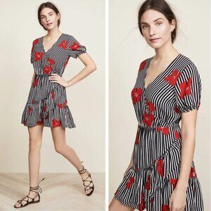 Madewell Faux Ruffle-Wrap Dress Candied Orchids